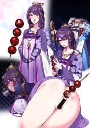 ass blushing bound censored gagged hiememiko kantai_collection murakumo_(kantai_collection) purple_hair rope tagme tied_up