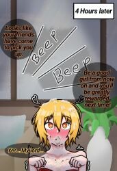 1boy 1girl1boy 1girls begging_pose big_breasts blonde_female blonde_hair blowjob blush blushing_female bondage breasts cum cum_bubble cum_on_face cumdump cumslut dialogue don_quixote_(limbus_company) english_text female gift gift_wrapping heart heart-shaped_pupils kneeling large_breasts limbus_company male motion_lines partially_clothed project_moon ribbon ribbon_bondage ribbons saliva saliva_bubble saliva_on_penis semen_bubble semen_on_penis siegfried_(limbus_company) text text_bubble time_skip tongue tongue_out yellow_eyes yellow_hair