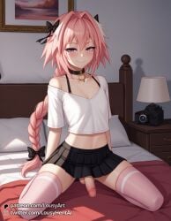 1femboy ai ai_generated astolfo_(fate) boy fate/grand_order fate_(series) femboy gay smirk smirking smirking_at_viewer tease teasing teasing_viewer