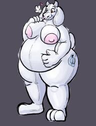 balloon big_ass big_breasts chubby chubby_female female furry goat horns inflatable latex living_inflatable milf nipples nozzle pool_toy rubber thick_thighs toriel undertale