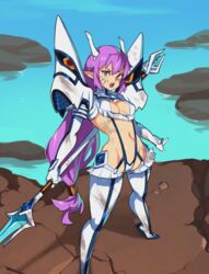 1girls breasts cleavage female female_only hair high_heels junketsu junketsu_(cosplay) kaleina_(ricegnat) kill_la_kill kiryuuin_satsuki_(cosplay) long_hair looking_at_viewer optionaltypo purple_hair revealing_clothes showgirl_skirt skimpy_clothes solo straight_hair studio_trigger thighhighs