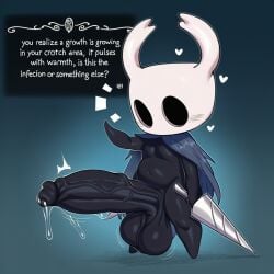 2025 absurd_res ai_generated anthro arthropod balls big_balls big_penis black_body blush bodily_fluids clothing dialogue dripping emanata english_text erection foreskin genital_fluids genitals glans heart hellsonger hi_res hollow_knight huge_balls huge_cock humanoid_genitalia humanoid_penis hyper hyper_genitalia hyper_penis long_penis male melee_weapon penis precum precum_drip precum_string protagonist_(hollow_knight) retracted_foreskin small_but_hung solo team_cherry text thick_penis throbbing_penis uncircumcised vein veiny_penis vessel_(species) weapon