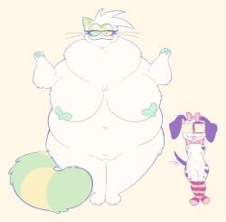 big_breasts chubby_female dalmatian doggy_style feline labbit1337 larger_female nude_female pussy smaller_female two_girls