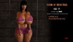 3d big_breasts bikini breasts breasts bursting_breasts chained comic_cover earings egyptian legend_of_queen_opala miniskirt osira outfit realistic standing voluptuous wide_hips