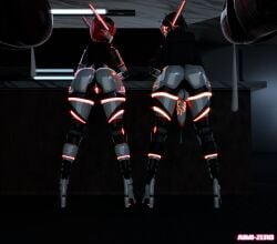 a.c.e_(aimizer0) a.i.m.i_(aimizer0) aimizer0 big_ass dark-skinned_male dripping_precum femboy giant_penis hanging_penis imminent_sex leaning_forward presenting robot robot_boy robot_girl sexbot shiny_ass staring_at_partner thick_thighs white_body