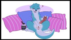 16:9 anus bad_dragon blue_fur cumlube cuntboy dildo feral fur furry intersex knotted_dildo letodoesart lutrine mammal masturbation mustelid nude penetration pussy sex_toy spread_pussy spreading vaginal_penetration