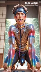 ai_generated ass balls big_ass big_balls big_butt big_penis clothed clothing gay gay_male inuzuka_kiba kiba_inuzuka male naruto naruto_(classic) naruto_(series) naruto_shippuden penis pride pride_color_flag pride_colors pride_month yaoi
