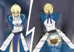 artoria_pendragon artoria_pendragon_(all) artoria_pendragon_(fate) blush desperation fart fart_fetish fate/grand_order fate/stay_night fate_(series) panty_poop pantypoop saber scat shitting_self soiling soiling_panties soiling_underwear white_panties x-ray