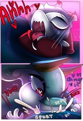 1boy 1girls absurd_res blush bodily_fluids cheek_tuft comic cum cum_in_mouth deepthroat english_text facial_tuft female fluffy fluffy_ears generation_5_pokemon hair halfpricesouls hi_res hisuian_form hisuian_zoroark levi_(halfpricesouls) love male nintendo no_humans open_mouth orgasm pokeball pokemon pokemon_(species) serperior sex teardrop tears tears_of_pleasure text tuft zoro_(halfpricesouls) zoroark