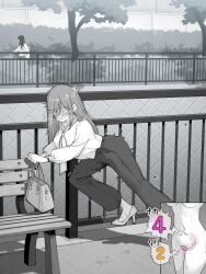 bag blush breasts commentary_request faceless faceless_female female highres kakuremino7928 large_breasts large_variant_set limited_palette long_hair neckerchief nose_blush object_insertion original outdoors pants parted_lips pussy_juice pussy_juice_stain remote_control_vibrator sex_toy shirt stained_clothes standing standing_on_one_leg tearing_up vaginal_object_insertion vaginal_penetration variant_set vibrator vibrator_under_clothes