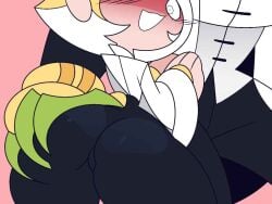 blush bulge_through_clothing butt_grab demon_single gay groping_ass hourglass_figure monkey original_characters sleepy_headx3_(artist) suggestive tagme twink