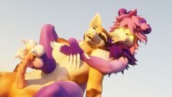 16:9 absurd_res andromorph anthro bodily_fluids breasts canid canine cum cum_on_feet dominant dominant_female dorukolorukalai duo feet female fennec_fox fluid-body foot_fetish foot_play footjob fox genital_fluids genitals gunmouth hands_behind_back hi_res intersex looking_pleasured male male/female mammal maradorukolorukalai mora nails paws penis sex submissive submissive_male true_fox widescreen yellow_body