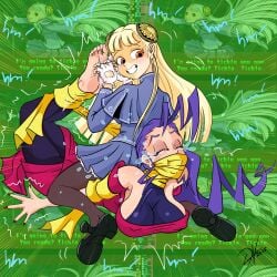 2d 2girls barefoot busty capcom female female_focus female_only hourglass_figure ingrid_(capcom) italian italian_female neruvous rose_(street_fighter) street_fighter tagme tickle_torture tickling wide_hips
