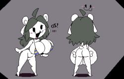 1girls 4_ears :3 ahoge anto_foxo back_view big_ass bikini bikini_top black_eyes blush blush_stickers bottomless bottomless_female breasts_bigger_than_head breasts_bigger_than_torso cat_ears character_sheet cleavage curvy curvy_female curvy_figure dog_ears dumb_girl female female_only front_view furry furry_female furry_only gigantic_breasts gray_hair grey_hair huge_breasts mob_face multicolored_bikini no_sex no_thoughts_head_empty pixel_art short_hair short_hair_female simple_background simple_eyes simple_face tail temmie temmie_(undertale) undertale white_body