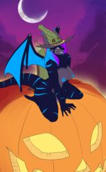 absurd_res amara breasts dragon food fruit futanari halloween herm hi_res holidays intersex magic_user plant pumpkin solo verith witch