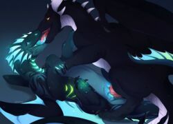 2019 arsauron bodily_fluids claws dragon duo female female_penetrated feral feral_on_feral genital_fluids greame hi_res horn lying male male_penetrating on_back open_mouth penetration pussy pussy_juice scalie simple_background spines straight tongue vaginal_penetration western_dragon