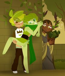 3boys anal anal_sex cookie_run gay green_hair green_skin herb_cookie lineless male male_only millennial_tree_cookie penis public s1nb0y wind_archer_cookie