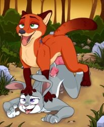 2019 after_sex ahe_gao all_fours animal_genitalia animal_penis anthro anthro_on_feral anthro_penetrated blush bodily_fluids canid canine canine_penis canon_couple cum detailed_background disney doggy_style duo ejaculation female female_penetrated feral feral_penetrating feral_penetrating_anthro feralized fox from_behind_position genital_fluids green_eyes grin happy happy_sex internal interspecies judy_hopps knot lagomorph leaking leporid looking_pleasured male male_penetrating mammal nick_wilde nude outside penetration penis predator/prey pull_out purple_eyes rabbit raised_tail satisfied sex smile straight tongue tongue_out vorechestra x-ray zoophilia zootopia