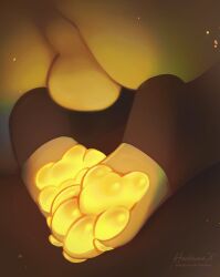 absurd_res anthro ass backsack balls bioluminescence blue_body blue_fur claws clothing crossed_legs digital_media_(artwork) digital_painting_(artwork) digitigrade feet festive_winter fish foot_fetish foot_focus fur genitals glowing glowing_pawpads glowing_paws hackainax hi_res hindpaw hybrid kneeling legwear light lighting lower_body lower_body_focus machine male male_focus male_only marine multicolored_body multicolored_fur painting_(artwork) pawpads paws perineum protogen shark simple_background solo text thigh_highs toe_claws url white_body white_fur yellow_pawpads