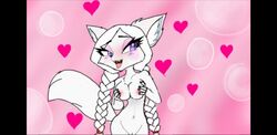 2018 anthro blush breasts female heart navel noctoraproject nude pussy saliva seductive solo tagme white_fox zinnia_(noctoraproject)