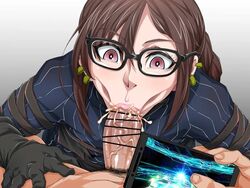 :>= cellphone cum cum_in_mouth cum_inside cumming fate/grand_order fate_(series) fellatio ko1444 oral oral_sex playing_videogame yu_mei-ren_(fate)