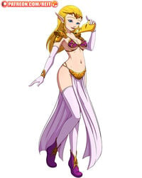 1girls arabian_clothes big_breasts blonde_hair blue_eyes boots breasts cosplay elbow_gloves elf elf_ear female female_only gloves harem_outfit keaton_mask legwear long_hair looking_at_viewer metal_bikini navel ocarina_of_time patreon pelvic_curtain princess_zelda reit shoulder_armor slave_bikini slave_leia_(cosplay) solo the_legend_of_zelda thighhighs white_gloves white_legwear white_thighhighs zelda_(ocarina_of_time)