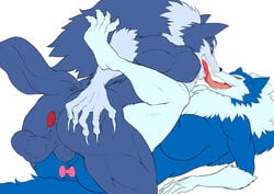 2019 anal_insertion anthro blue_fur buttplug capcom claws commission cum cum_inside darkstalkers dual_persona female flat_colors french_kiss french_kissing furry gallon grabbing_own_ass huge_breasts jon_talbain kissing long_tongue lupine male mane mating_press medium_breasts mkonstantinov naked nude rule_63 saliva selfcest sharp_teeth straight teeth two_tone_fur vaginal_penetration vampire_savior were werewolf white_fur wolf yellow_eyes