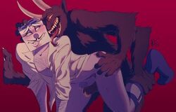 cuphead_(game) demon devil duo erection king_dice male male_only penis prince_albert_piercing sleazeboss the_devil_(cuphead) yaoi