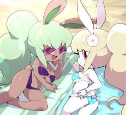 2girls agent_spect-hare bikini bunny_mint female level-5 nollety snow_rabi snow_spect-hare tagme yo-kai_watch yokai youkai_watch