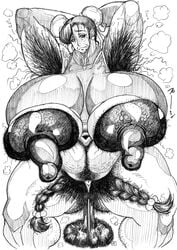 anus areolae armpit_hair big_areola big_breasts big_nipples body_horror breasts capcom chun-li dark_nipples drawing excessive_pubic_hair female hairy_armpits hairy_pussy huge_breasts nipples odor pubes pubic_hair puffy_nipples pussy_hair sketch smelly street_fighter stretched_pussy thick_thighs オピネル