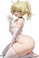 1girls ai_generated ass bare_shoulders bikini blonde_hair blowjob_gesture blue_eyes bouncing_ass brat breasts dumptruck_ass feet gloves hi_res huge_ass light-skinned_female light_skin looking_at_viewer micro_bikini petite ponytail shortstack small_breasts solo tanya_degurechaff thick_thighs thighhighs toes tongue tongue_out twerking youjo_senki