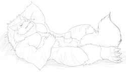 1boy abs anthro anthrofied arcanine claws feet furry half-erect male male_only monochrome muscular muscular_male nintendo no_nipples nude original_character paws penis pokemon pokemon_(species) pokemon_rgby pose smoking tabra thick_thighs video_games