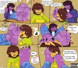 classroom deltarune foot_fetish foot_focus foot_on_face foot_worship kris_(deltarune) rottenheart10 smelly_feet steamy_feet susie_(deltarune) sweaty_feet toe_sucking