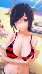 3d beach bikini breasts female huge_breasts nyxxzeiss ruby_rose rwby