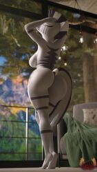 3d_(artwork) 4k 9:16 absurd_res anthro anthrofied ass big_butt digital_media_(artwork) equid equine female friendship_is_magic hasbro hi_res loveslove mammal my_little_pony nude rear_view solo tagme zebra zecora_(mlp)