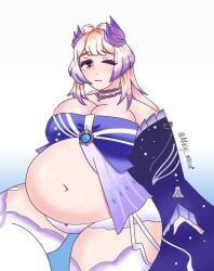 1female 1girls ai_generated bbw bed belly belly_button big_belly breasts chubby chubby_female exposed_fat_belly fat fat_female fat_girl fat_woman female female_focus female_only genshin_impact hoyoverse inazuma_girls light-skinned_female light_skin mihoyo mihoyo_technology_(shanghai)_co._ltd. morbidly_obese obese obese_female overweight overweight_female pink_hair pink_hair_female sangonomiya_kokomi sitting solo solo_female solo_focus thick_thighs thighs wide_hips