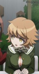 1girls ai_edit ai_generated asahina_aoi big_breasts cleavage danganronpa danganronpa:_trigger_happy_havoc danganronpa_(series) edit edited edited_image edited_official_artwork edited_screencap eyelashes female female_focus female_only fujisaki_chihiro fully_clothed genderswap_(mtf) offscreen_female