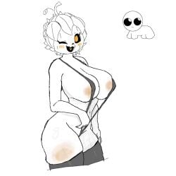 big_breasts fat_ass pumpky_(joaoppereiraus) simple_background tbh_creature thick_thighs thighhighs