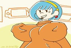 1girls amelia_n. animated between_breasts big_breasts blue_hair breast_grab breast_squeeze breasts breathing bulge cleavage clothes_sharing clothing clothing_entrapment dialogue dress earring eyeless_male female groping huge_breasts inside_clothes large_breasts licking lilmoonie male mob_face nintendo nintendo_switch no_bra no_sound oblivious saliva shared_clothes size_difference sweater tongue unaware under_clothes underneath_clothing video