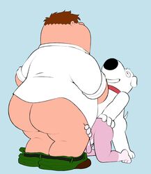 absurd_res ass big_butt brian_griffin canid canine canis domestic_cat domestic_dog eroborus family_guy fat fat_male felid feline felis group group_sex hi_res human interspecies male male_only mammal obese obese_male overweight peter_griffin roz sex threesome yaoi