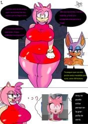 amy_rose amy_rose_(boom) ass ass_focus ass_up big_areola big_ass big_balls big_belly big_breasts big_butt big_nipples comic darkdemon74x digital_drawing_(artwork) digital_media_(artwork) milf rouge_the_bat sonic_(series) sonic_the_hedgehog sonic_the_hedgehog_(series) spanish_text thick_thighs translation_request