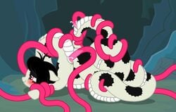 absurd_res anal anal_sex badumsquish black_hair blush cuppa_noodle_(oc) double_penetration fan_character female hair hi_res lamia messy_hair my_little_pony penetration red_eyes reptile scalie snake solo tentacle tentacle_porn tentacle_sex vaginal_penetration vaginal_penetration