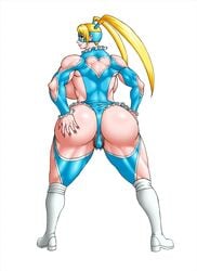 1girls ass_grab back_view bare_shoulders big_ass big_breasts big_butt blonde_hair blue_eyes boots busty capcom curvy dat_ass domino_mask english_text eyelashes female female_only hourglass_figure human leotard long_hair looking_at_viewer looking_back mask muscle muscular muscular_female negoto_(nego6) pose posing pubes pubic_hair rainbow_mika shiny shiny_skin simple_background solo spread_legs spreading standing street_fighter text thick_thighs thong tied_hair twintails video_game video_games voluptuous white_background wide_hips yellow_hair