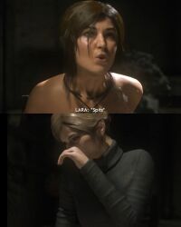 abridged alternative ana betrayal captured cfnf clothed_female_nude_female dialogue gagged lara_croft rise_of_the_tomb_raider spit tied_arms tied_up tomb_raider undressed