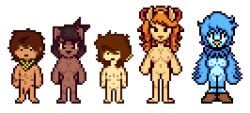 1boy 4girls aged_up avian avian_humanoid bird breasts ceroba_(undertale_yellow) ceroba_ketsukane clover_(undertale_yellow) darkner female fox fox_girl functionally_nude human kanako_(undertale_yellow) kanako_ketsukane kriskros1234 lightner lucky_(kriskros1234) martlet_(undertale_yellow) nipples nude nude_female nude_male penis self_harm_scars sprite_art sprite_sheet transparent_background undertale undertale_(series) undertale_yellow