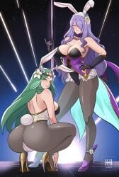 ass breasts bunny_ears bunny_girl camilla_(fire_emblem) fire_emblem fire_emblem:_three_houses fire_emblem_fates fire_emblem_heroes ihsnet legs official_alternate_costume performance rhea_(fire_emblem) stripper_pole thighs