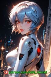 1girls ahq_hentai ai_generated blue_hair blush breasts city neon_genesis_evangelion petite plugsuit rei_ayanami solo_female stable_diffusion