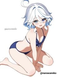 1girls 2d 2d_(artwork) 2d_artwork ahoge ankles arm_support bare_arms bare_belly bare_calves bare_chest bare_hands bare_hips bare_knees bare_legs bare_midriff bare_navel bare_shoulders bare_skin bare_soles bare_thighs bare_toes barefoot belly belly_button bikini bikini_bottom bikini_only bikini_top blue-eyed_female blue-haired_female blue_bikini blue_bikini_bottom blue_bikini_top blue_eyes blue_hair blue_swimsuit blue_swimwear breasts calves collarbone digital digital_art digital_drawing digital_drawing_(artwork) digital_media digital_media_(artwork) drawing exposed_arms exposed_belly exposed_chest exposed_hips exposed_legs exposed_midriff exposed_navel exposed_shoulders exposed_skin exposed_thighs exposed_toes eyebrows_visible_through_hair feet female female_focus female_only fingers from_above front-tie_bikini front-tie_bikini_top full_body furina_(genshin_impact) genshin_impact groin hair_between_eyes halterneck heterochromia high_resolution highres knees lean_figure legs legs_folded looking_at_viewer looking_up looking_up_at_viewer medium_hair midriff narawannko narrow_waist navel open_mouth open_mouth_smile parted_lips petite petite_body petite_breasts petite_female petite_girl petite_tits posing posing_for_the_viewer seiza shoulders simple_background sitting sitting_on_floor sitting_on_ground sitting_on_knees slender_body slender_waist slim_waist small_breasts smile smiley_face smiling smiling_at_viewer solo string_bikini swimsuit swimwear thighs tongue wariza white-haired_female white_background white_hair wide_hips