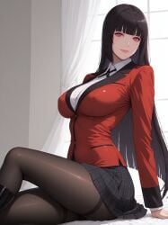 1girls ai_generated ass big_ass big_breasts black_hair breasts curvy curvy_body curvy_female dress female female_focus fringe fringe_hair jabami_yumeko kakegurui legwear long_hair looking_at_viewer medium_breasts perfect_ass perfect_body perfect_legs red_eyes school_uniform schoolgirl seductive_eyes seductive_look skirt student thick_thighs thighhighs