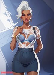 ai_generated female flashing marvel storm_(x-men) x-men